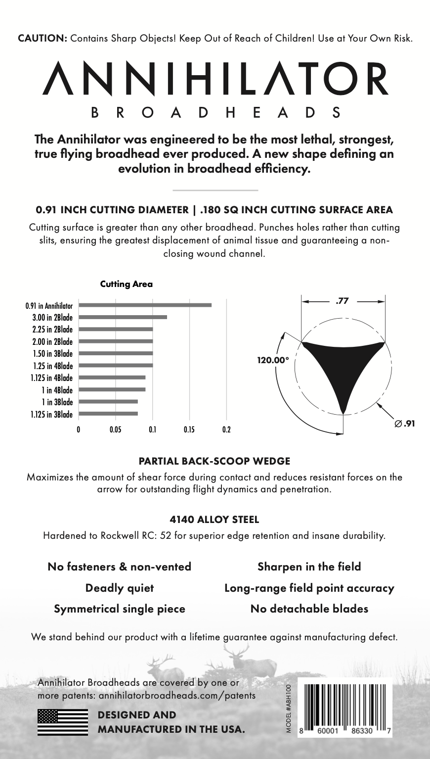 ANNIHILATOR DOUBLE BEVEL BROADHEADS